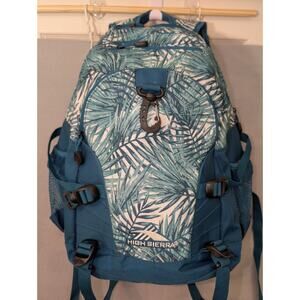 High Sierra Backpack 30L + Loop Large Hiking Camp Purple Flower Plant Print
